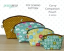Curvy Companion Pouch, PDF sewing pattern, 4 sizes